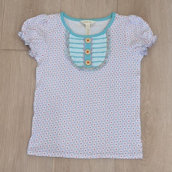 Matilda Jane Girls Sz 6 Top Adventure Begins Front Porch Shirt Floral Ruffle - Picture 2 of 9